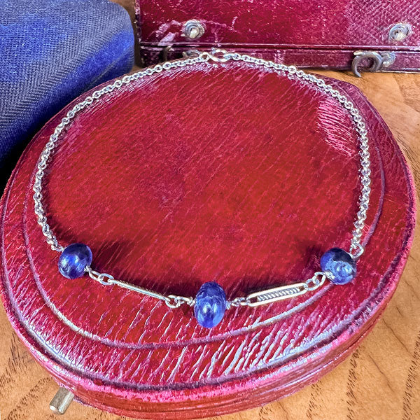 Vintage Sapphire Bead Bracelet sold by Doyle and Doyle an antique and vintage jewelry boutique