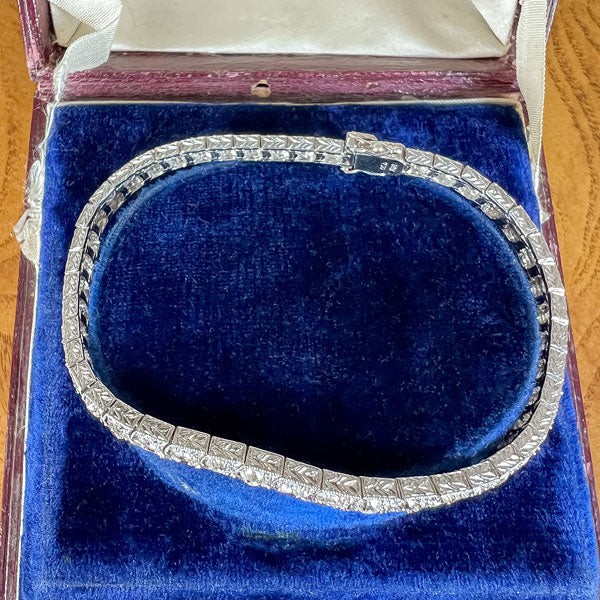 Art Deco Diamond Line Tennis Bracelet circa 1930, from Doyle & Doyle antique and vintage jewelry boutique