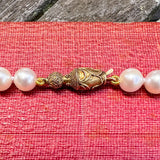 Vintage Pearl Single Strand Necklace sold by Doyle and Doyle an antique and vintage jewelry boutique
