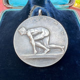 Antique Edwardian Silver PSAL Track Medal, 1907 sold by Doyle and Doyle an antique and vintage jewelry boutique