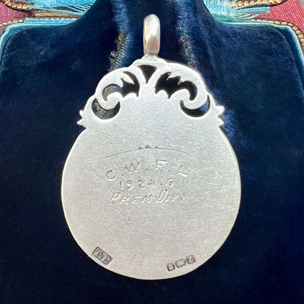 Antique Silver Fancy Medallion Fob, 1924 sold by Doyle and Doyle an antique and vintage jewelry boutique