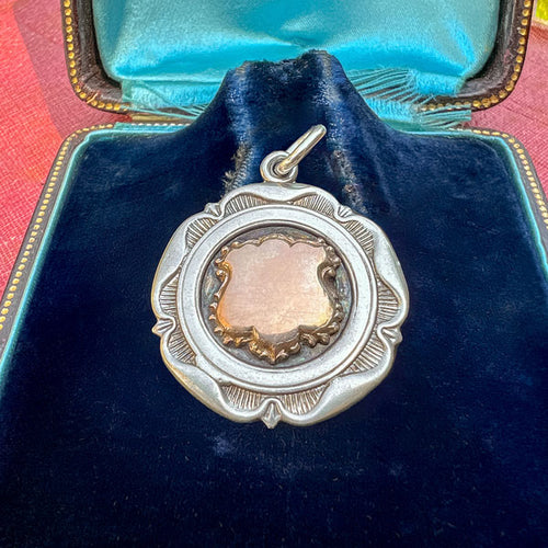Antique Silver Fancy Tudor Rose Fob sold by Doyle and Doyle an antique and vintage jewelry boutique 