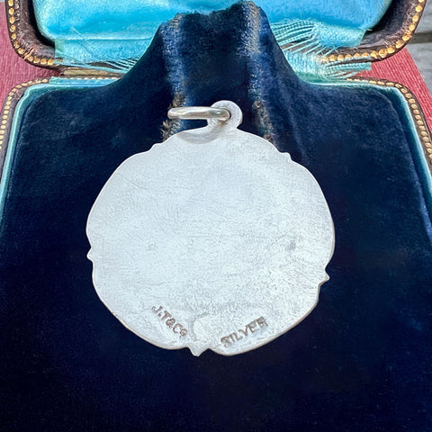 Antique Silver Fancy Tudor Rose Fob sold by Doyle and Doyle an antique and vintage jewelry boutique 