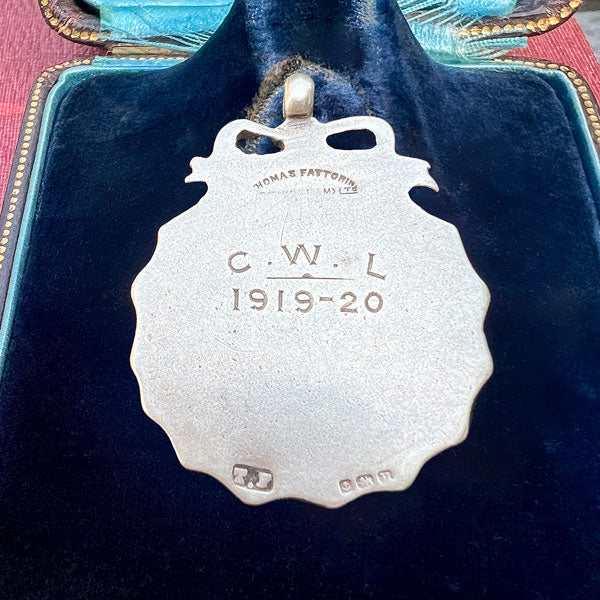 Antique Silver Fancy Medallion Fob, 1919-20 sold by Doyle and Doyle an antique and vintage jewelry boutique