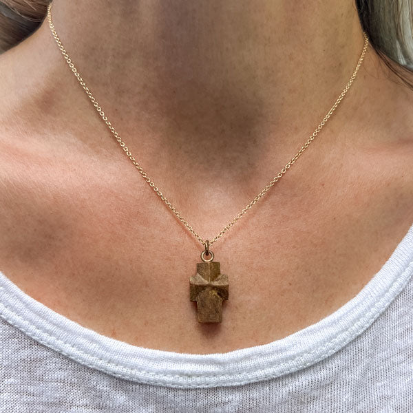 Antique Staurolite Cross sold by Doyle and Doyle an antique and vintage jewelry boutique