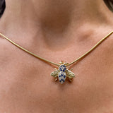 Vintage Sapphire & Diamond Bee Pin/ Pendant, from Doyle & Doyle antique and vintage jewelry boutique