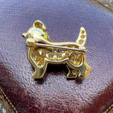 Vintage Diamond Emerald & Ruby Dog Pin, from Doyle & Doyle antique and vintage jewelry boutique