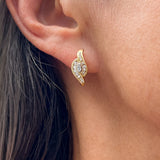 Vintage Marquise & Round Diamond Earrings sold by Doyle and Doyle an antique and vintage jewelry boutique