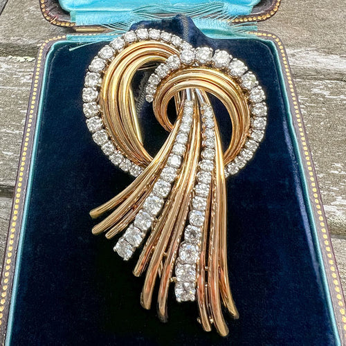 Vintage Retro Diamond Pin sold by Doyle and Doyle an antique and vintage jewelry boutique