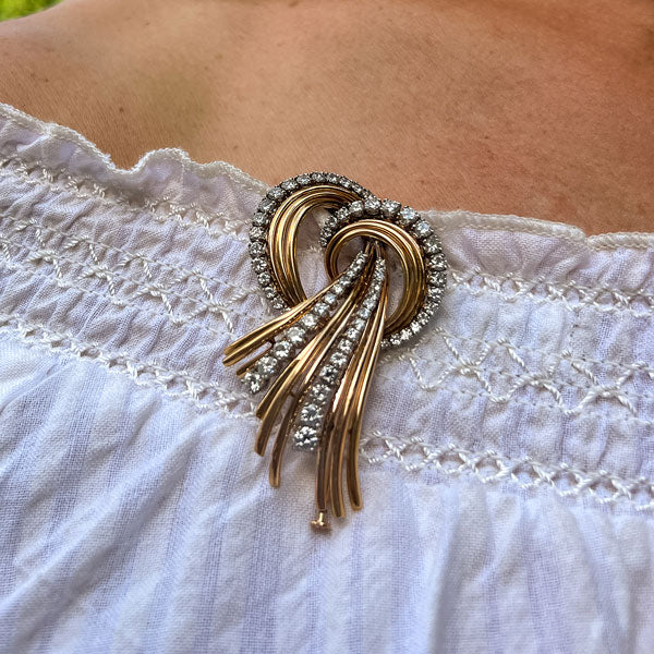 Vintage Retro Diamond Pin sold by Doyle and Doyle an antique and vintage jewelry boutique