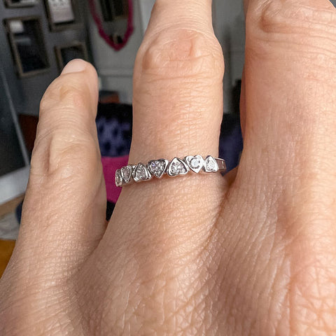 Vintage Diamond Heart Band Ring