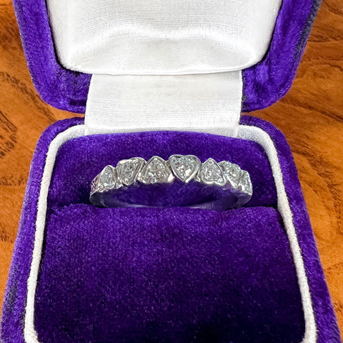 Vintage Diamond Heart Band Ring