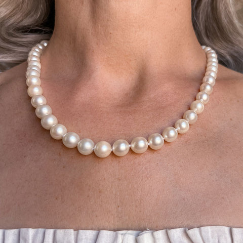 Antique Pearl Necklace with Opal & Diamond Clasp, from Doyle & Doyle antique and vintage jewelry boutique