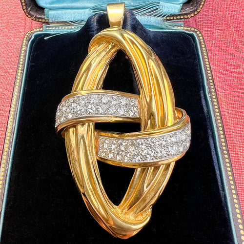 Vintage Diamond Pin/ Pendant sold by Doyle and Doyle an antique and vintage jewelry boutique