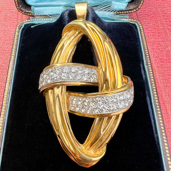 Vintage Diamond Pin/ Pendant sold by Doyle and Doyle an antique and vintage jewelry boutique