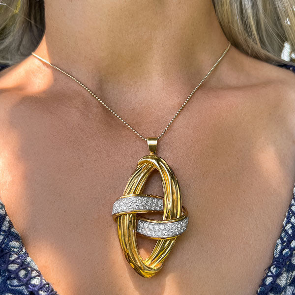 Vintage Diamond Pin/ Pendant sold by Doyle and Doyle an antique and vintage jewelry boutique