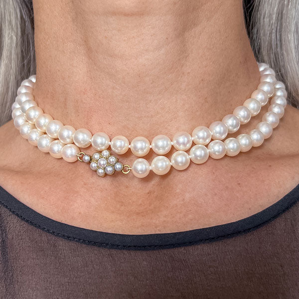 Vintage Cultured Pearl Necklace, from Doyle & Doyle antique and vintage jewelry boutique