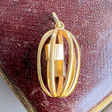 Vintage Gold Caged Dice Charm, from Doyle & Doyle antique and vintage jewelry boutique