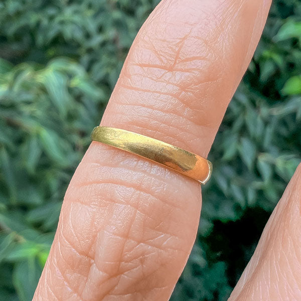 Vintage Half Round Wedding Band sold by Doyle and Doyle an antique and vintage jewelry boutique