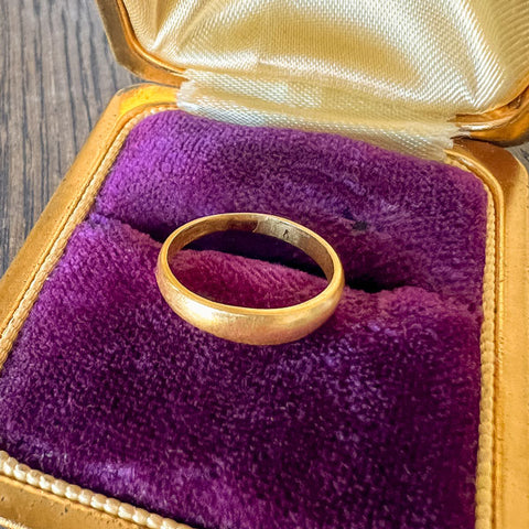 Vintage Half Round Wedding Band sold by Doyle and Doyle an antique and vintage jewelry boutique