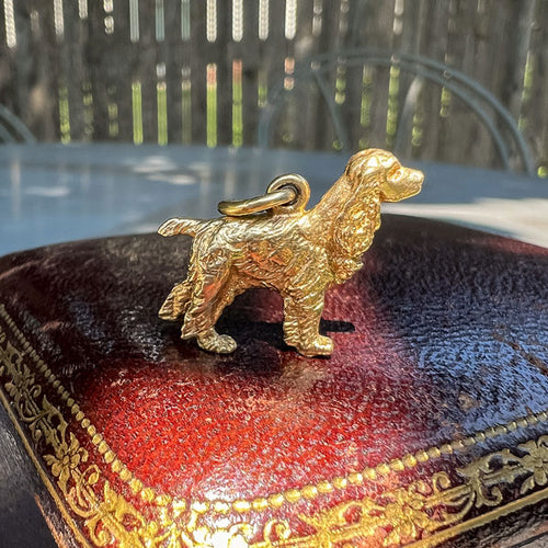 Vintage Dog Charm Pendant sold by Doyle and Doyle an antique and vintage jewelry boutique