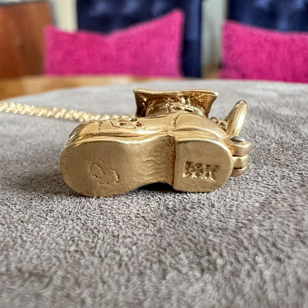 Vintage "Old Lady in the Shoe" Charm Pendant, from Doyle & Doyle antique and vintage jewelry boutique