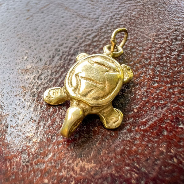 Vintage Turtle Charm Pendant sold by Doyle and Doyle an antique and vintage jewelry boutique