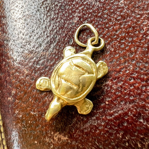 Vintage Turtle Charm Pendant sold by Doyle and Doyle an antique and vintage jewelry boutique