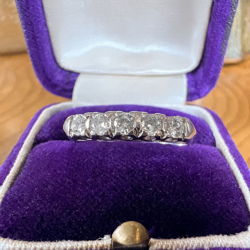 Vintage Diamond Wedding Band Ring sold by Doyle and Doyle an antique and vintage jewelry boutique