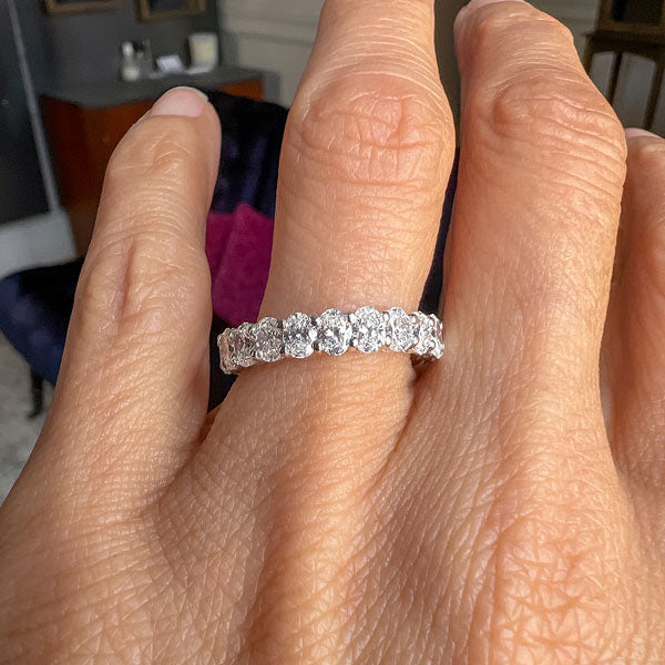 Vintage Oval Diamond Eternity Band Ring sold by Doyle and Doyle an antique and vintage jewelry boutique