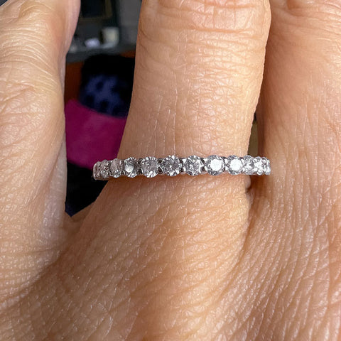 Vintage Diamond Eternity Wedding Band sold by Doyle and Doyle an antique and vintage jewelry boutique