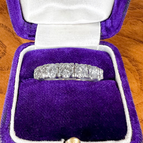 Vintage Seven Stone Diamond Wedding Band, Size 5
