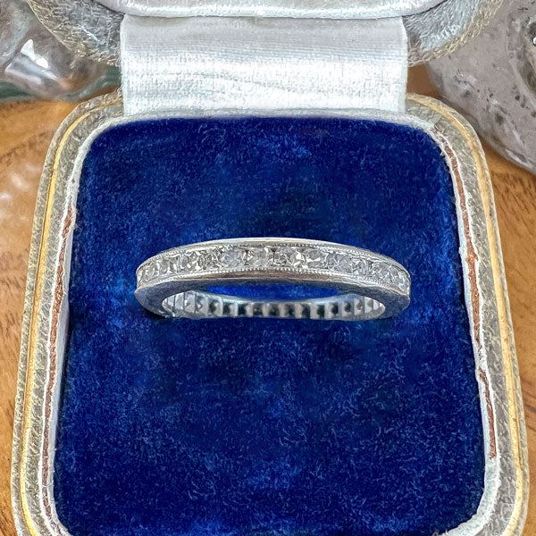 Vintage Channel Set Diamond Eternity Wedding Band sold by Doyle and Doyle an antique and vintage jewelry boutique