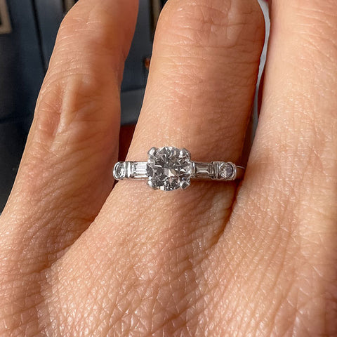 Vintage Diamond Engagement Ring, RBC 0.50ct sold by Doyle and Doyle an antique and vintage jewelry boutique