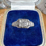 Vintage Diamond Engagement Ring, RBC 0.15ct, 12-15-32 sold by Doyle and Doyle an antique and vintage jewelry boutique