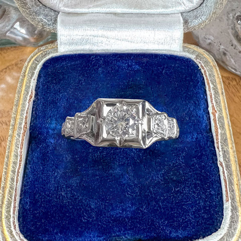 Vintage Diamond Engagement Ring, RBC 0.15ct, 12-15-32 sold by Doyle and Doyle an antique and vintage jewelry boutique