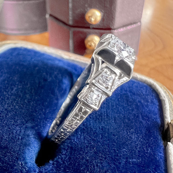 Vintage Diamond Engagement Ring, RBC 0.15ct, 12-15-32 sold by Doyle and Doyle an antique and vintage jewelry boutique