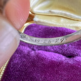 Vintage Patterned Platinum Band sold by Doyle and Doyle an antique and vintage jewelry boutique