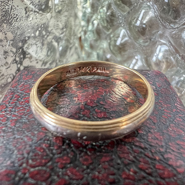 Vintage Palladium & Gold Band sold by Doyle and Doyle an antique and vintage jewelry boutique