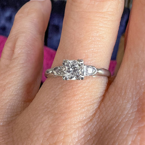 Vintage Engagement Ring, RBC 0.44ct. sold by Doyle and Doyle an antique and vintage jewelry boutique