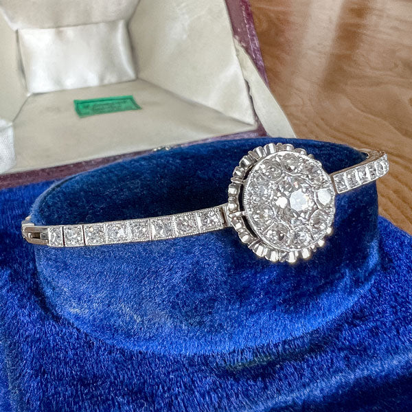 Art Deco Old European Cut Diamond Bracelet sold by Doyle and Doyle an antique and vintage jewelry boutique