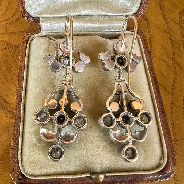 Early Victorian Diamond Drop Earrings sold by Doyle and Doyle an antique and vintage jewelry boutique