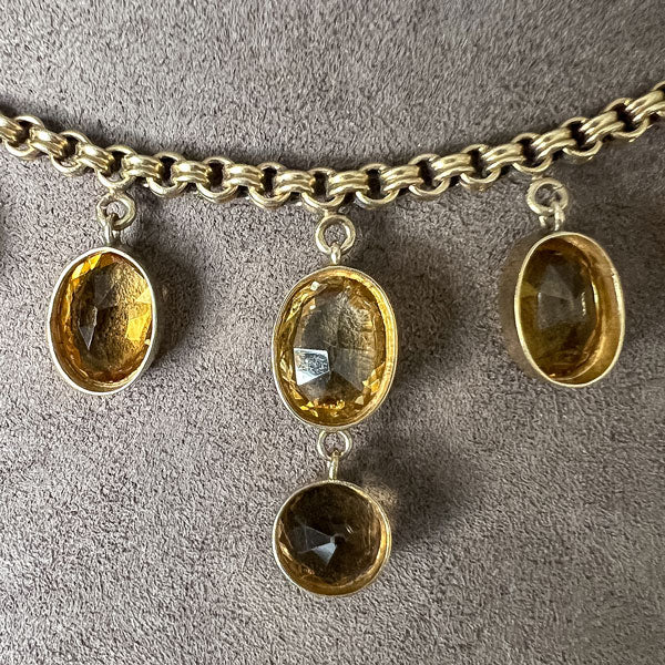 Victorian Citrine Drop Necklace sold by Doyle and Doyle an antique and vintage jewelry boutique