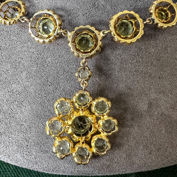 Victorian Chrysoberyl Drop Necklace sold by Doyle and Doyle an antique and vintage jewelry boutique