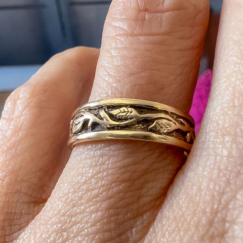 Vintage Leaf Vine Pattern Band sold by Doyle and Doyle an antique and vintage jewelry boutique