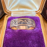 Vintage Leaf Vine Pattern Band sold by Doyle and Doyle an antique and vintage jewelry boutique