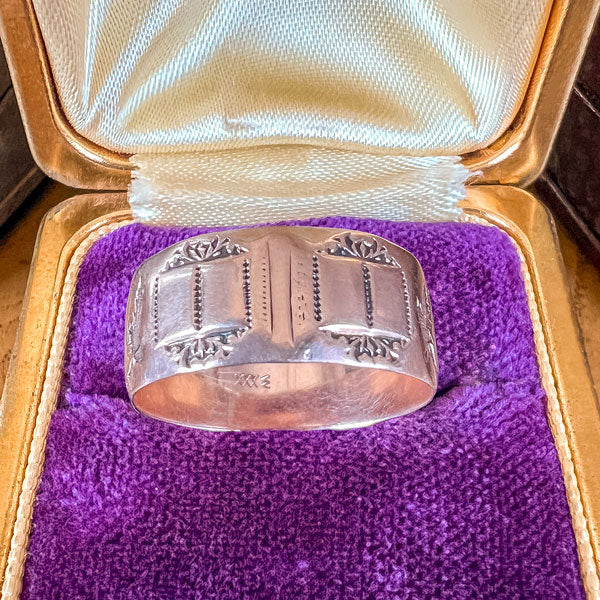 Antique Patterned Wedding Band sold by Doyle and Doyle an antique and vintage jewelry boutique