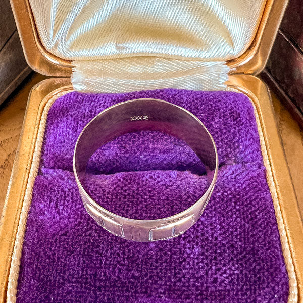 Antique Patterned Wedding Band sold by Doyle and Doyle an antique and vintage jewelry boutique