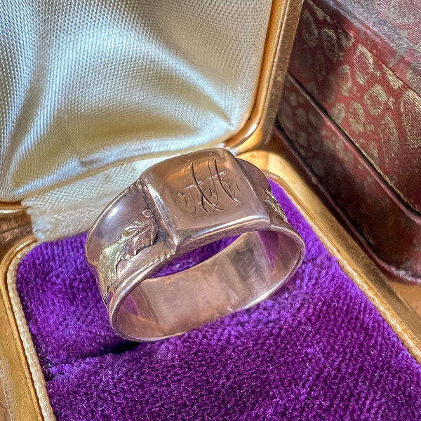 Antique Foliate Motif Cigar Band sold by Doyle and Doyle an antique and vintage jewelry boutique