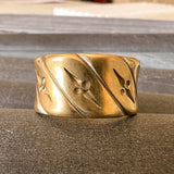 Vintage Wide Patterned Wedding Band Ring sold by Doyle and Doyle an antique and vintage jewelry boutique
